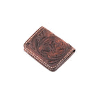 70s BROWN ENGRAVED POCKET CREDIT CARD HOLDER