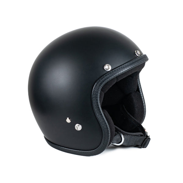 70s MATT BLACK HELMET (L)