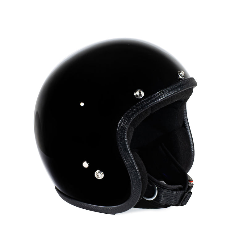 70s GLOSSY BLACK HELMETS (XL)