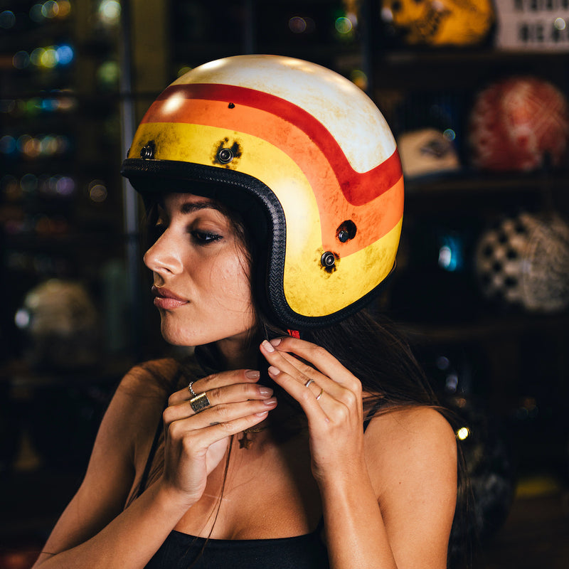 70s VINTAGE 3 BANDS HELMET (M)